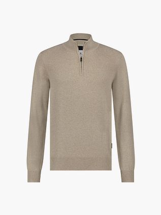 State Of Art Halv Zip Trøje Eg Hvid