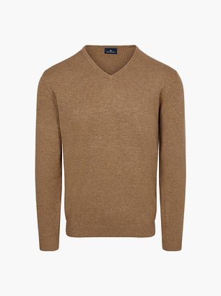 Steppin' Out Pullover V-hals Merinowol Praline