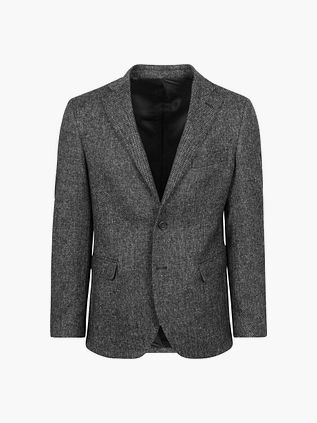 Suitable Marynarka Birds Eye z wełny merino antracytowa