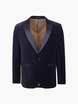 Elegant Smokingsblazer i fløjl, marineblå