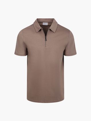 Koszulka polo Suitable Silky w kolorze brązowym