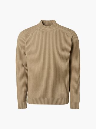 No Excess Maglione a collo alto in maglia beige