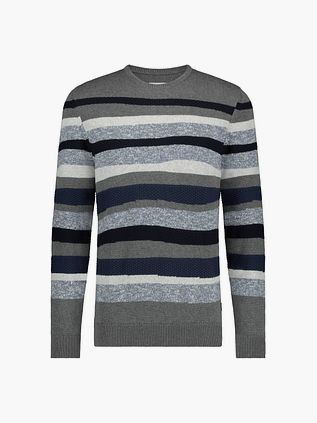 State Of Art Jacquard Pullover Stribe Grå