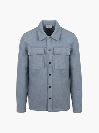 Suitable Overshirt z mieszanki wełny niebieski