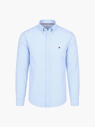 Tommy Hilfiger Poplin Skjorta Randig Ljusblå