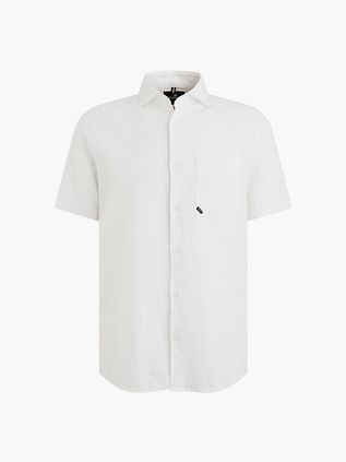 Vanguard Kortermet Skjorte i Linblanding Hvit