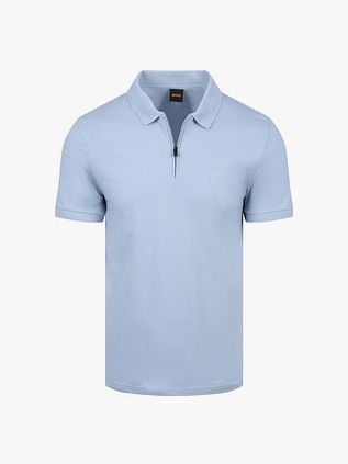 BOSS Passerzip Half Zip Polo Lys Blå