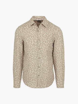 BOSS Skjorte i Linned med Beige Print