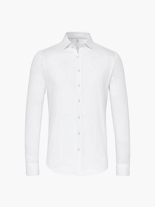 Camisa Desoto de piqué sin planchado en blanco