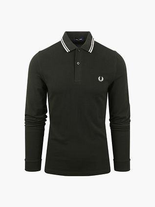 Fred Perry koszulka polo z długim rękawem w kolorze ciemnozielonym T50
