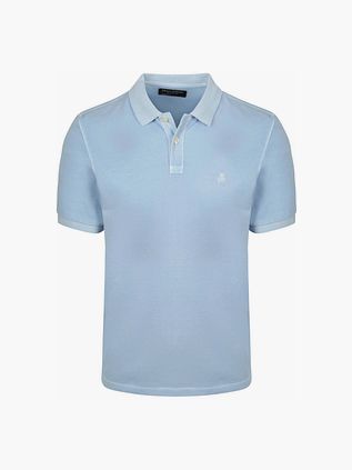 Koszulka polo Marc O'Polo z piqué w kolorze przygaszonego błękitu