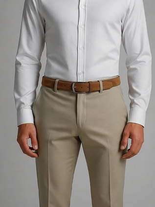 Suitable Ceinture Daim Cognac