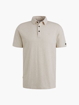 Polo Cast Iron w żakardowym nadrukiem, ecru
