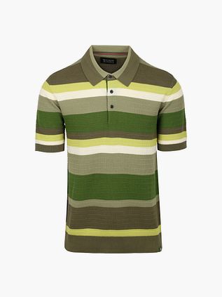 Scotch & Soda Polo Stickad Structure Stripe Grön