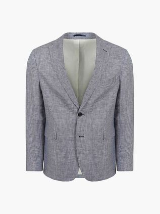 Suitable Pepita blazer i blåt linned