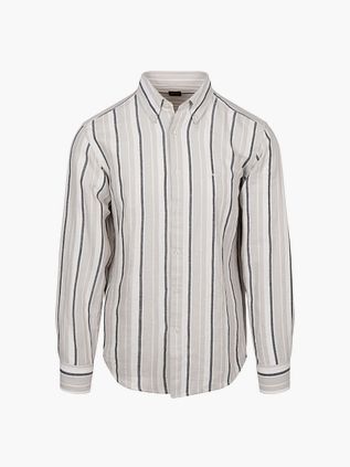 BOSS Relegant Shirt Linen Blend Stripes