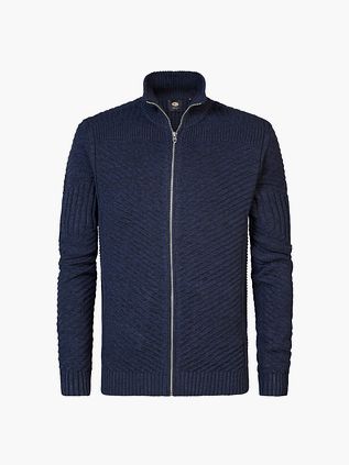 Cárdigan de punto trenzado Petrol Nunam Navy