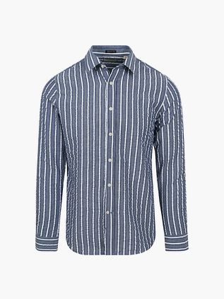 Dstrezzed Skjorte Leonard Seersucker Blå Stribe