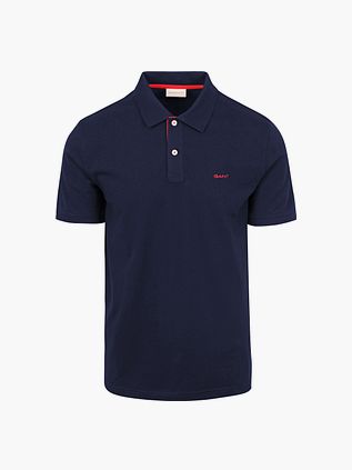 Gant Contrast Piqué Polo Shirt Navy