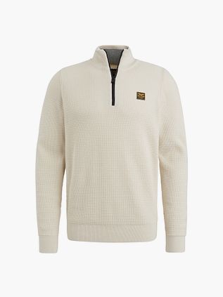 PME Legend Half Zip Trui Mouliné Ecru