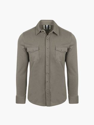 Profuomo Overshirt Western Jersey Olivengrøn