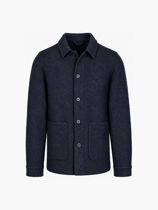 Suitable Hemdjacke Wool Bouclé Navy