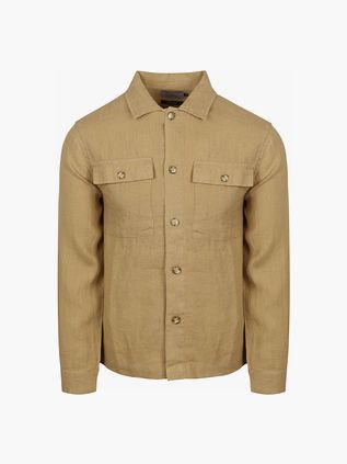 Suitable lniana Overshirt w kolorze beżowym