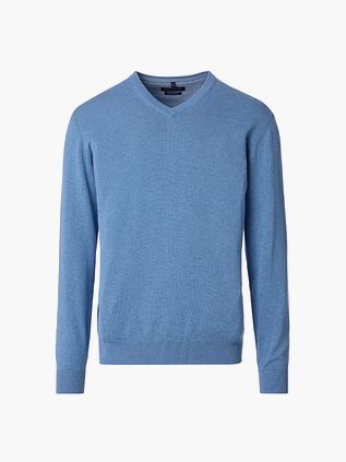 Sweter CASAMODA z dekoltem w serek, niebieski
