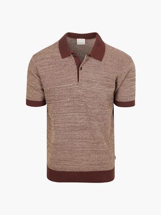 Dziana koszulka polo Knowledge Cotton Apparel w kolorze brązowym