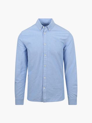 KnowledgeCotton Apparel Skjorte Meleret Lyseblå