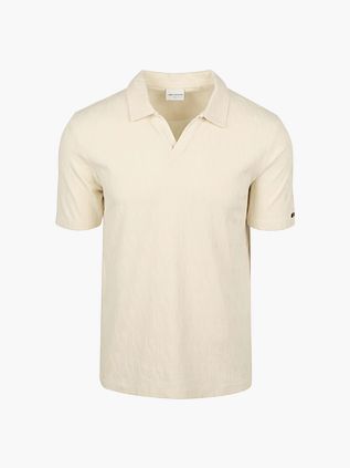 Koszulka polo No Excess Terry Jacquard ecru