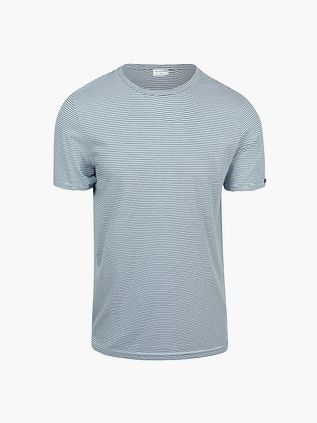 No Excess T-Shirt a righe azzurro chiaro