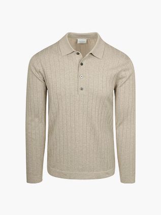 Profuomo Polo Manga Larga Dropneedle Beige