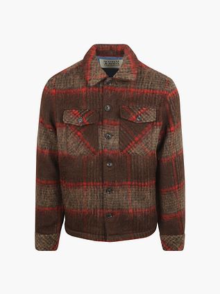 Scotch & Soda Overshirt Børstet Uld Ruder Brun