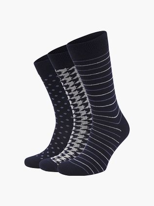 Suitable Sokker 3-Pack Mønster Marineblå