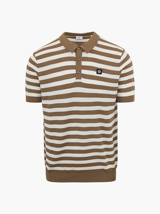 Blue Industry polo a righe marrone M10