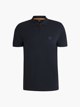 BOSS Passerzip Polo med halv lynlås Navy