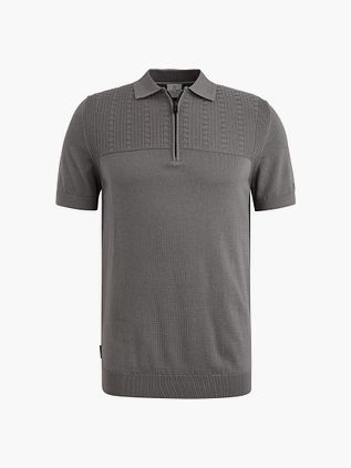 Cast Iron Half-Zip Polo Struktur Antracit