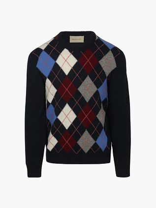 Gant Trøje Wool Blend Argyle Marineblå