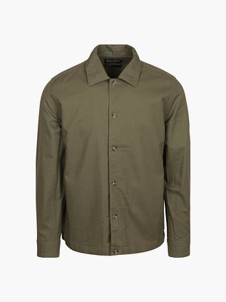Marc O'Polo Overshirt i Linnedblanding Olivengrøn
