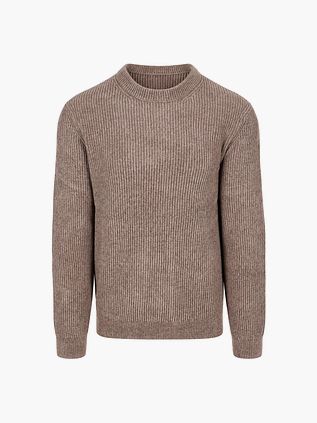 Profuomo Pullover Chenille Rib Wool Blend Brown