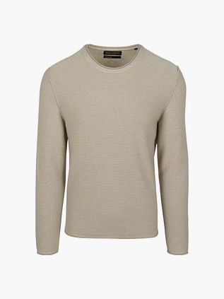 Pullover girocollo Marc O'Polo in cotone/lino grigio seta