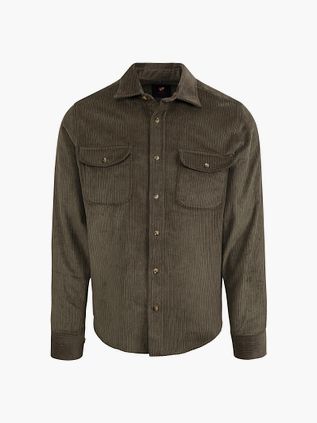 Suitable Skjorte i Fløjl mørkegrøn