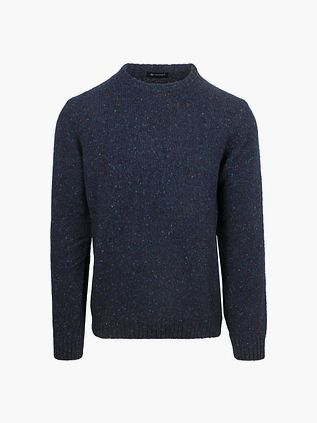 Suitable Trui Mix av Ull Tweed Navy