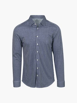 Chemise Kent à rayures Desoto Blanc et Bleu marine