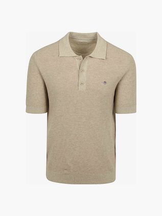 Gant Knitted Poloshirt Beige