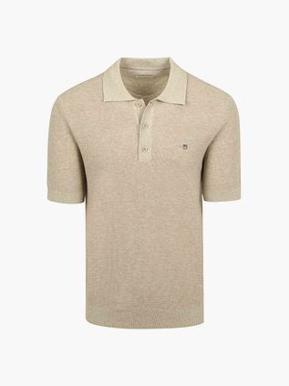 Gant Stickad Pikétröja Beige
