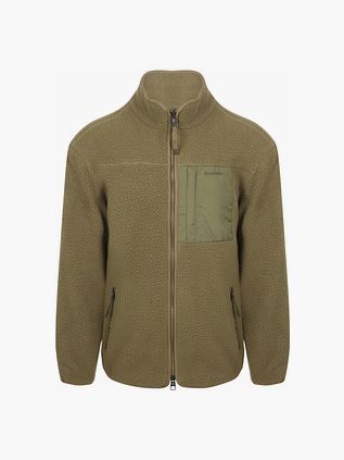 Knowledge Cotton Apparel Strickjacke Fleece Oliv