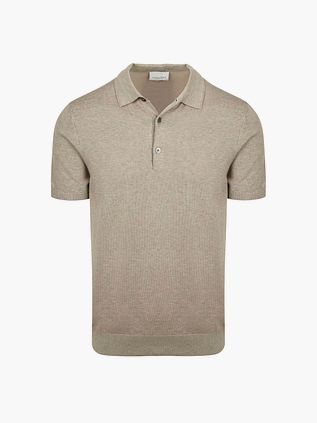 Profuomo Knitted Polo Shirt Beige