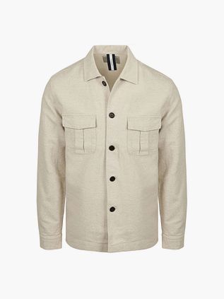 Profuomo Skjortejakke Raw Cotton Linen Ecru